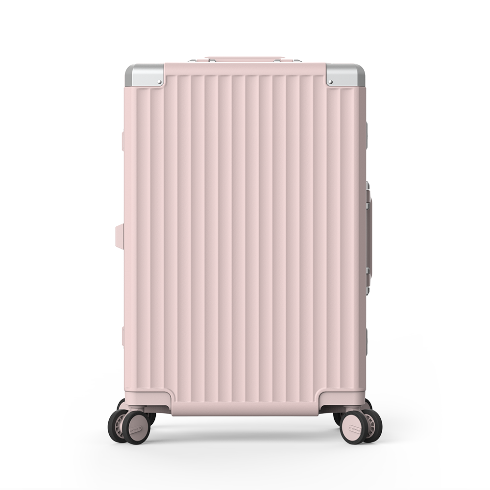 Roaming Aluminum Frame zipperless luggage pink