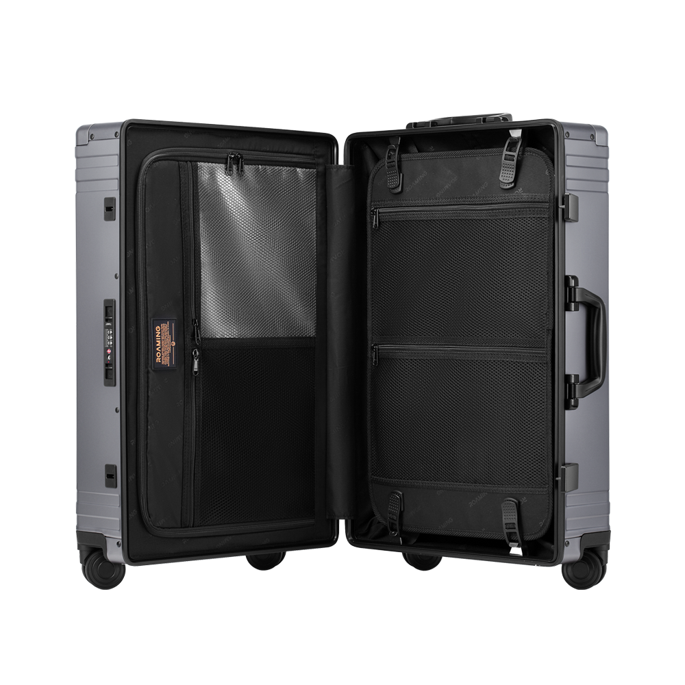 Roaming All Aluminum zipperless luggage black