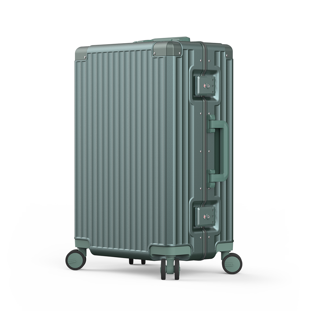Roaming Aluminum Frame zipperless luggage Khaki green