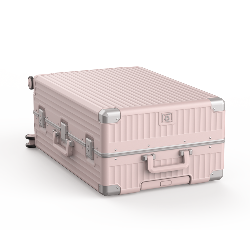 Roaming Aluminum Frame zipperless luggage pink