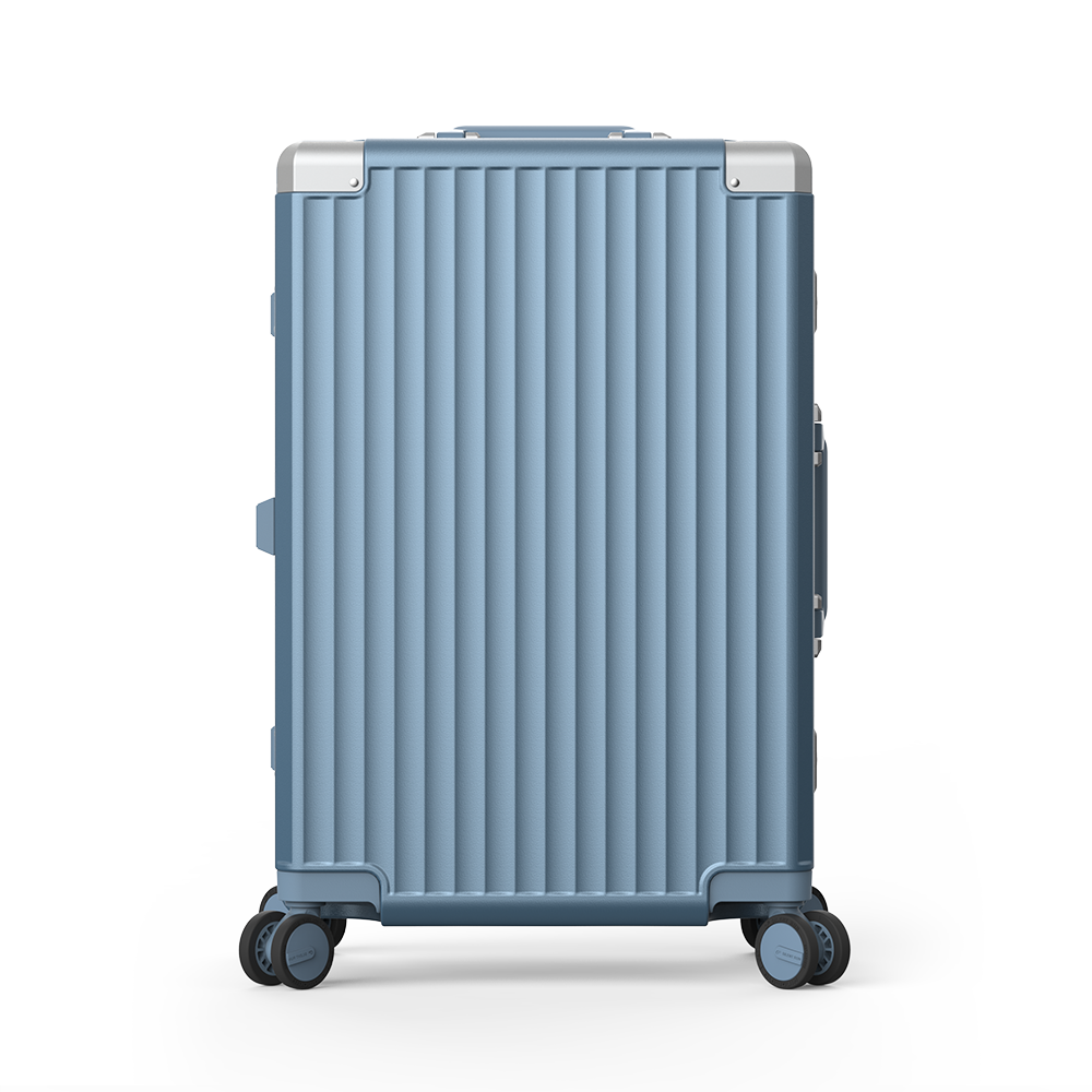 Roaming Aluminum Frame zipperless luggage blue