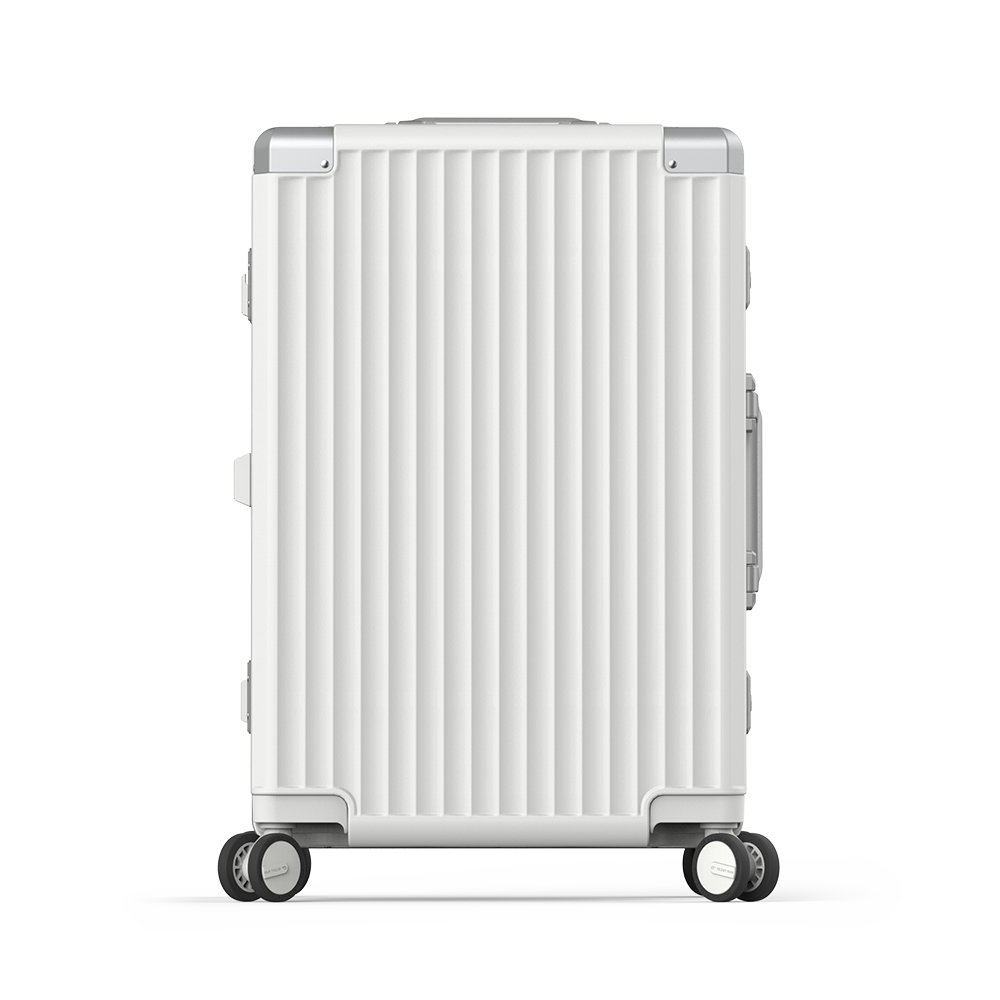 Roaming Aluminum Frame zipperless luggage white