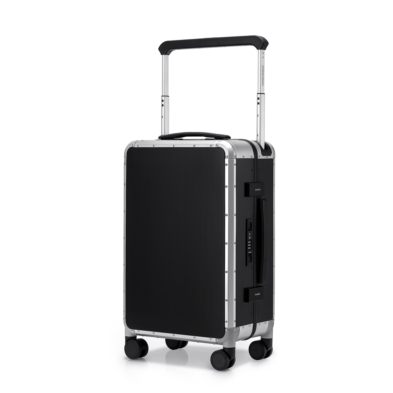 Roaming All Aluminum zipperless luggage Silver black