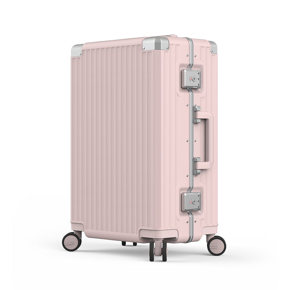 Roaming Aluminum Frame zipperless luggage pink