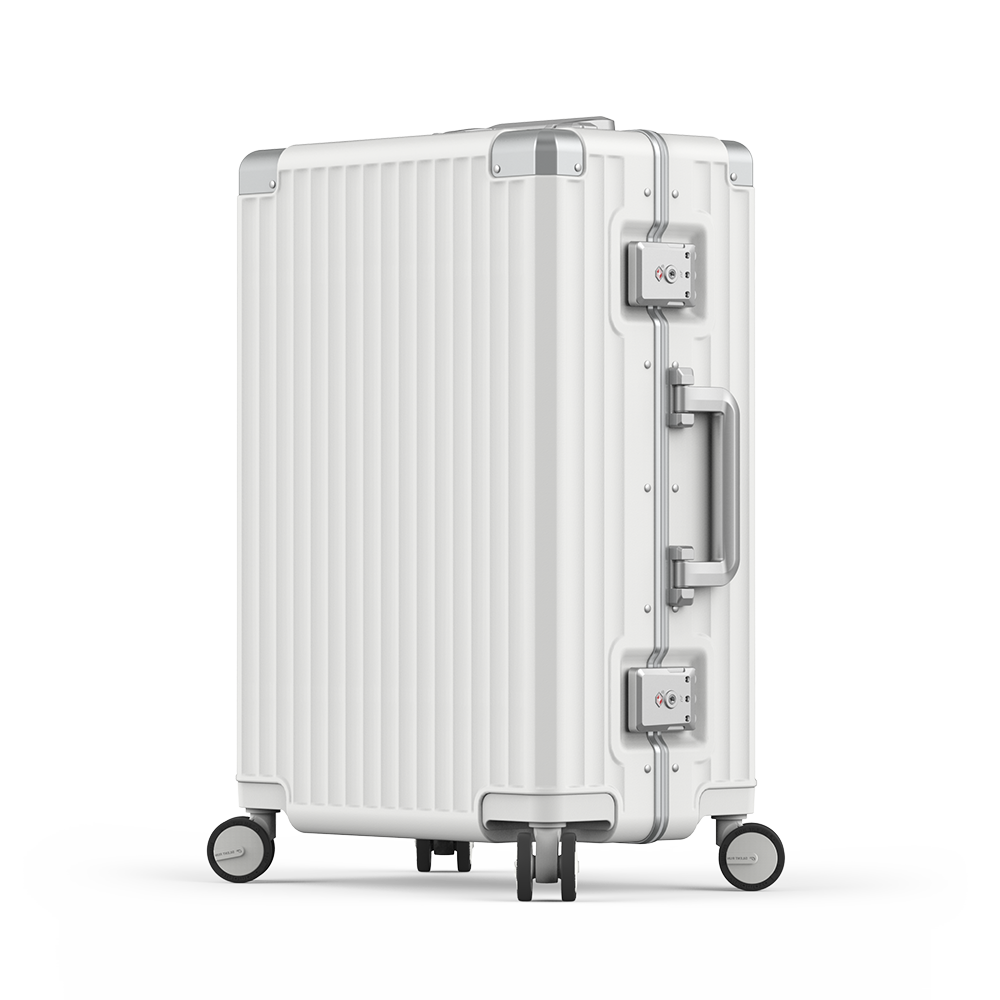 Roaming Aluminum Frame zipperless luggage white
