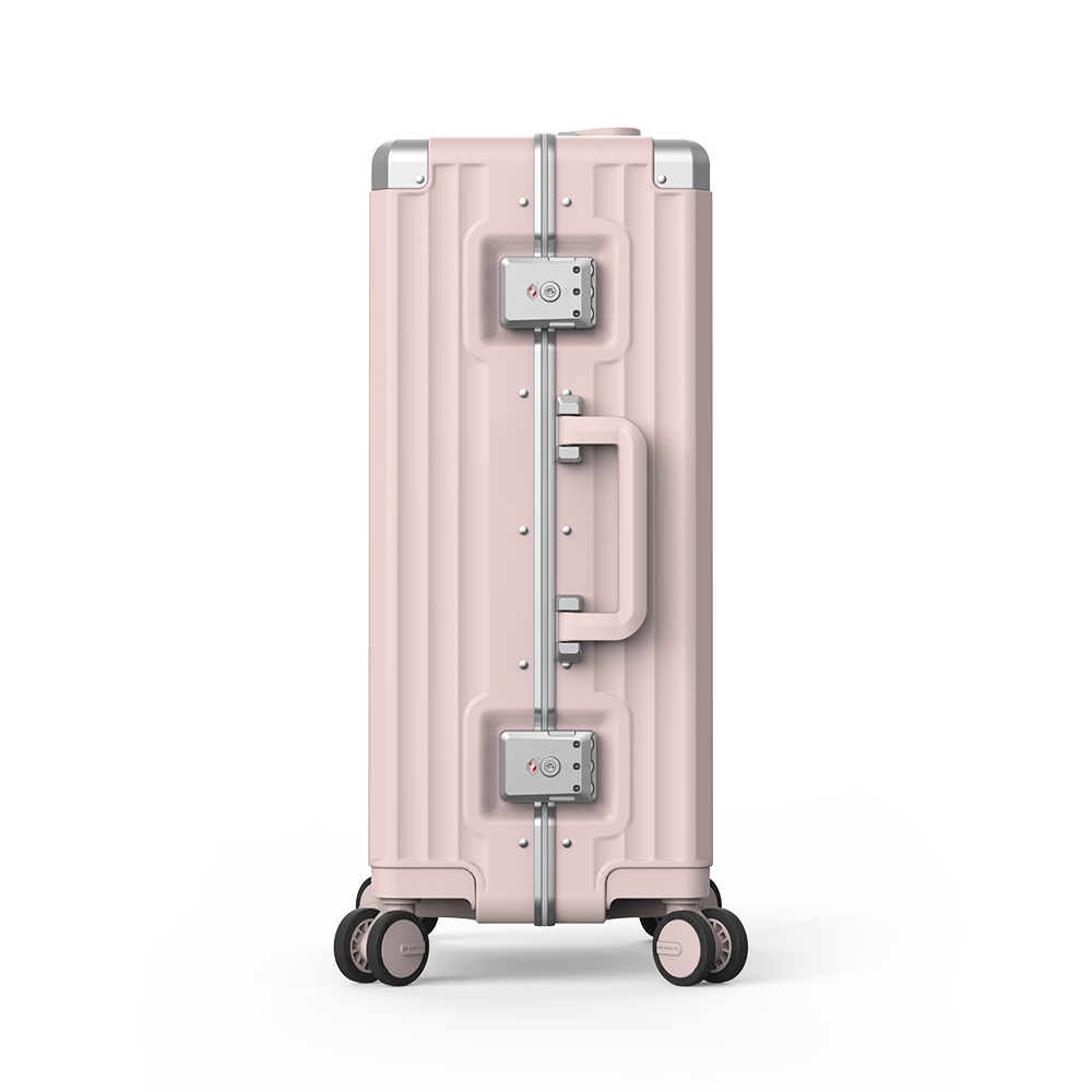 Roaming Aluminum Frame zipperless luggage pink