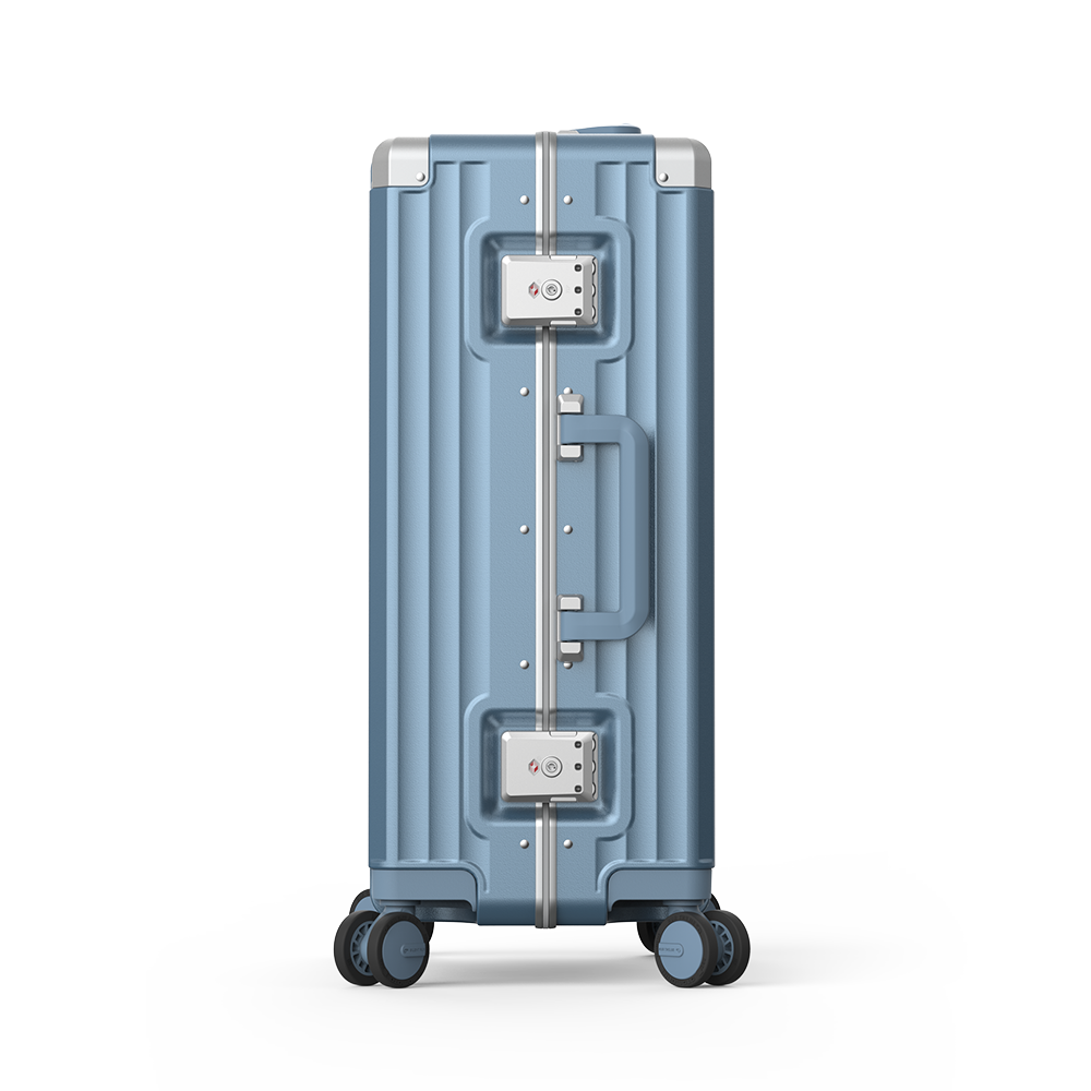Roaming Aluminum Frame zipperless luggage blue