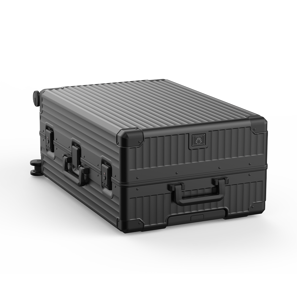 Roaming Aluminum Frame zipperless luggage  black